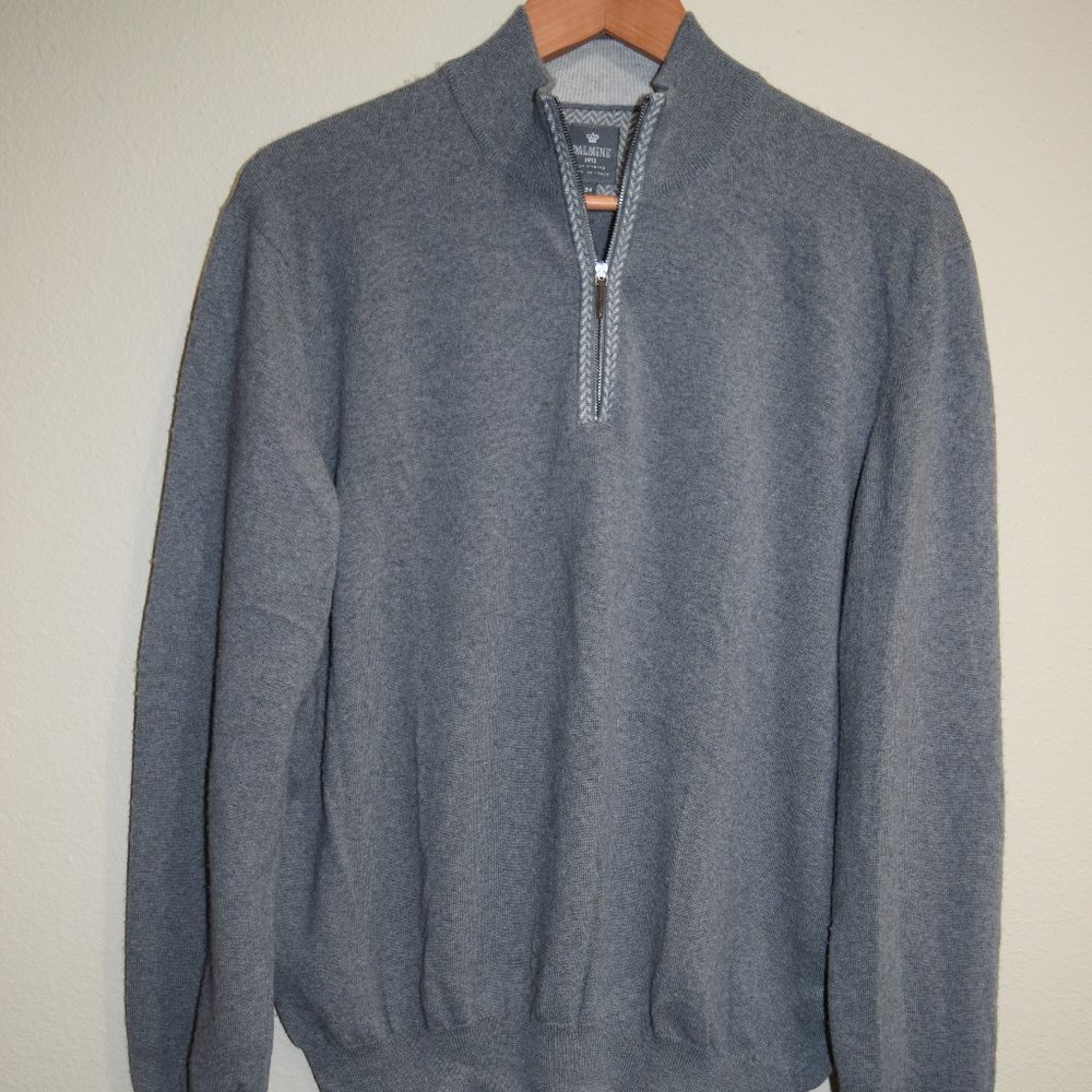 Dalmine 1952 Nordic Ski Pullover 1/4 Zip Mock Neck Sweater Italy Merino Wool 54